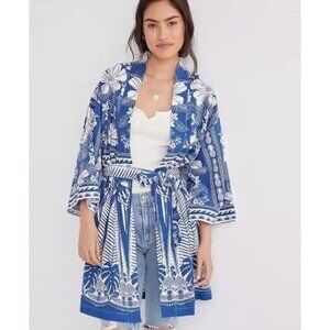 Farm Rio Anthropologie Tropical Kimono Jacket Coverup Size Small
